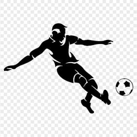 FREE Football Player With Ball Black Silhouette PNG