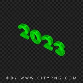 2023 Green 3D Text Logo Numbers HD PNG