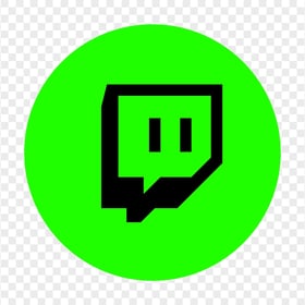 HD Lime & Black Twitch TV Round Icon Transparent Background PNG