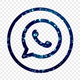 HD Beautiful Blue Outline Whatsapp Wa Circle Logo Icon PNG