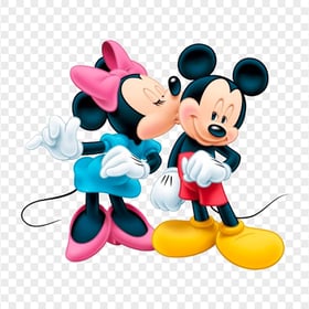 HD Mickey and Minnie Mouse Kissing PNG