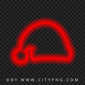 HD Red Neon Santa Claus Christmas Hat PNG