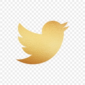 HD Gold Texture Twitter Bird Logo Icon PNG