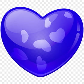 HD Dark Blue Beautiful Glossy Heart Love Valentine Day PNG