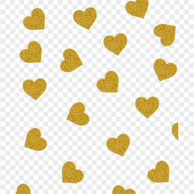 HD Floating Gold Glitter Hearts Transparent PNG
