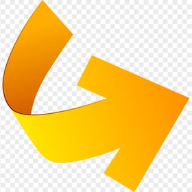 Yellow Orange 3D Vector Curved Arrow Point Right