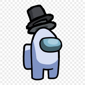 HD White Among Us Crewmate Character With Double Top Hat PNG