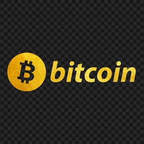 HD Gold BTC Bitcoin Text Logo PNG