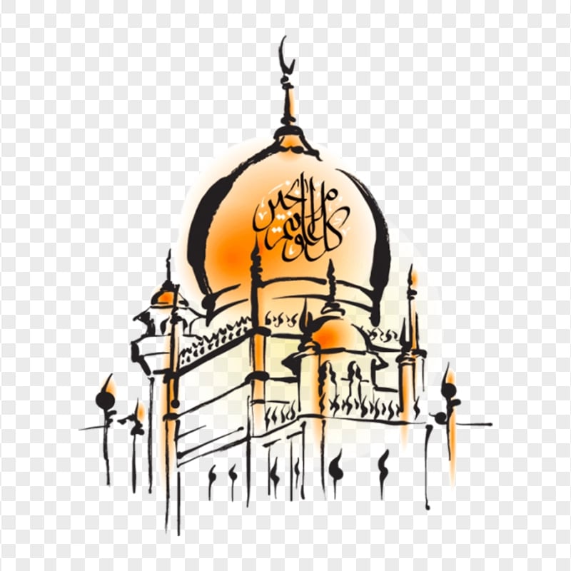 Illustration Drawing Mosque كل عام و أنتم بخير
