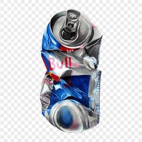 HD Crushed Red Bull Can PNG