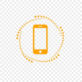 HD Orange Phone Outline Logo Transparent PNG