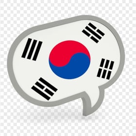 South Korea Flag 3D Speech Bubble Icon