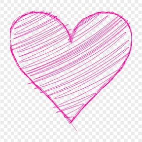 HD Pink Hand Sketch Heart Love PNG
