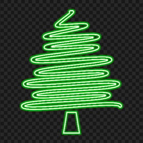 HD Beautiful ZigZag Green Neon Christmas Tree PNG