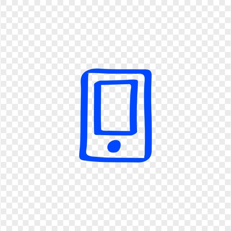 HD Blue Hand Draw Mobile Icon Transparent PNG