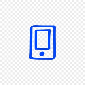 HD Blue Hand Draw Mobile Icon Transparent PNG
