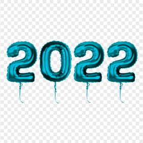 HD Blue 2022 Flying Balloon Transparent PNG