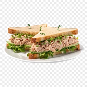 HD Delicious Tuna Sandwich with Cucumber and Lettuce Meal PNG