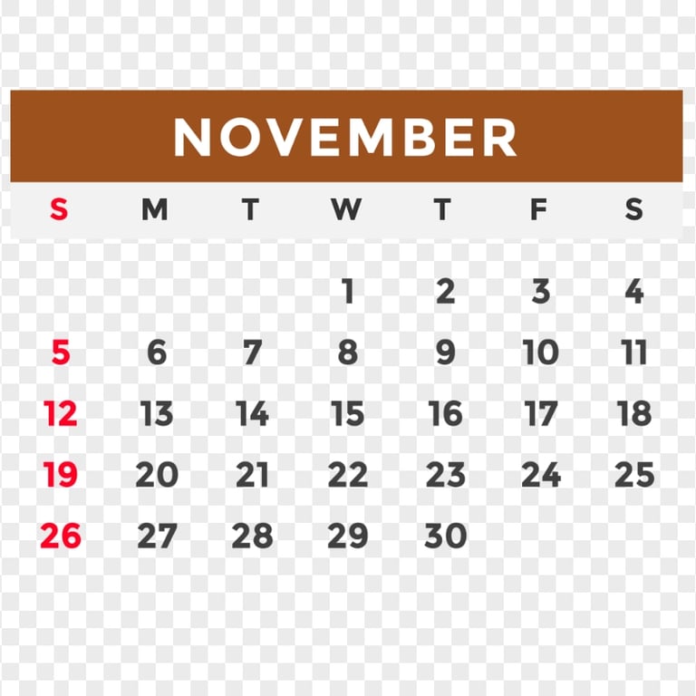 November 2023 Calendar PNG Image