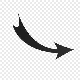 Curved Down Right Black Arrow Download PNG