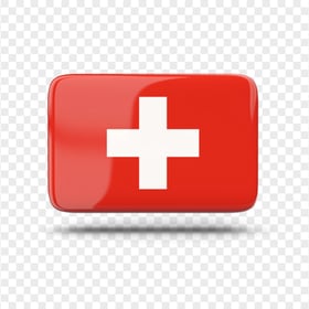 Switzerland Swiss Glossy Flag Button Icon