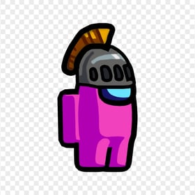 HD Among Us Crewmate Pink Character With Knight Helmet PNG
