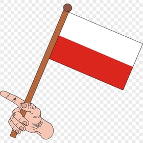 Cartoon Hand With POL Poland  Flag PNG