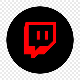 HD Black & Red Twitch TV Round Icon Transparent Background PNG