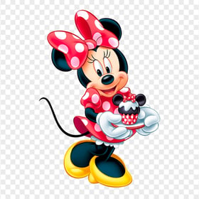 Minnie Mouse Holding A Cupcake PNG