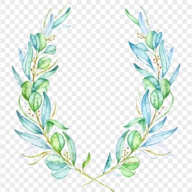 Download HD Watercolor Leaves Wreath Laurel PNG