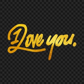 HD Gold I Love You Text PNG