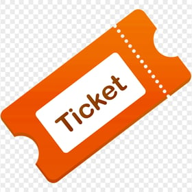 Orange Ticket Vector Flat Logo Icon Image PNG