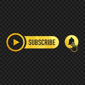 HD Youtube Gold Subscribe Button With Bell PNG