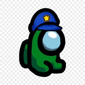 HD Dark Green Among Us Mini Crewmate Character Baby Police Hat PNG