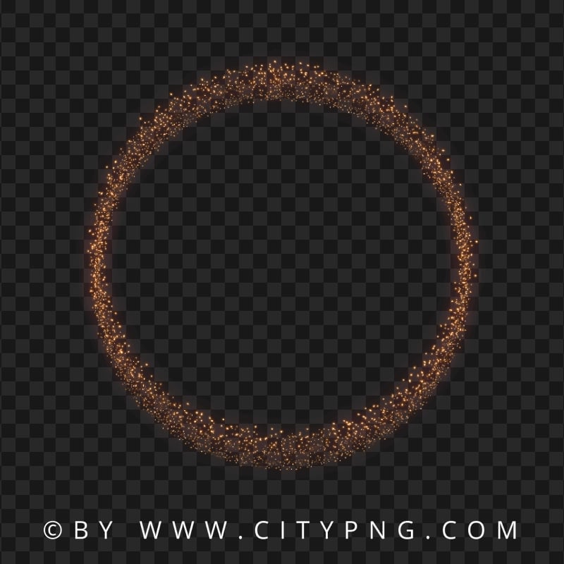 Sparkle Glitter Stars Circle Frame Effect HD PNG