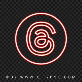 HD Threads Red Neon App Logo Icon PNG