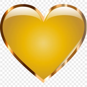 Yellow Heart Gold Border Transparent