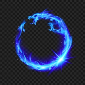 Download Blue Flames Fire Dragon PNG