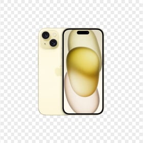 Front and Back Yellow Apple iPhone 15 PNG IMG
