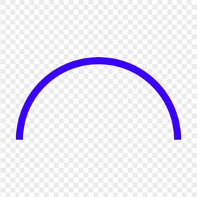 Half Semi Circle Blue Border Frame PNG
