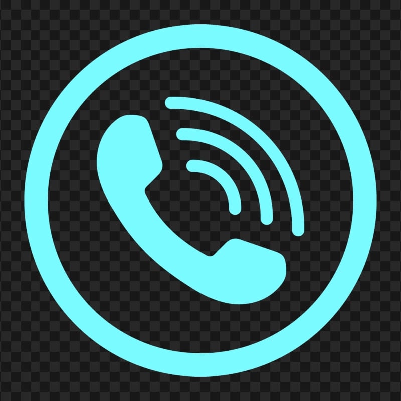 HD Aqua Blue Round Circle Phone Icon PNG