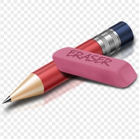 Red Pencil and Eraser Cross PNG