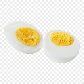 Hard Boiled Egg Cut in Half Transparent Background