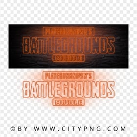 HD PUBG Orange Neon Logo PNG