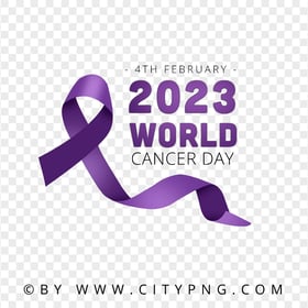 4th February 2023 World Cancer Day Purple Ribbon PNG