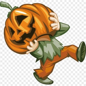 Cartoon Character With Pumpkin Head Halloween HD PNG