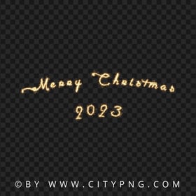 Merry Christmas 2023 Sparkle Text Fireworks Effect PNG
