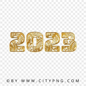 2023 Gold Creative Text Numbers New Year HD PNG