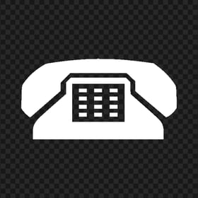 Old Classic Phone Telephone White Icon FREE PNG