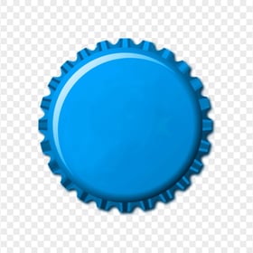 HD Soda Bottle Blue Lid Crown Cap PNG